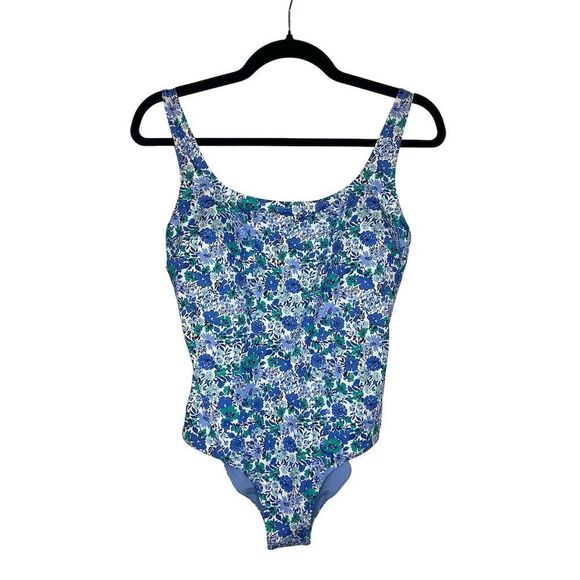 NWT VINEYARD VINES FLORAL BLUE PREPPY ONE-PIECE SWIMSUIT W BUILT IN PADS SIZE XS - Picture 2 of 10